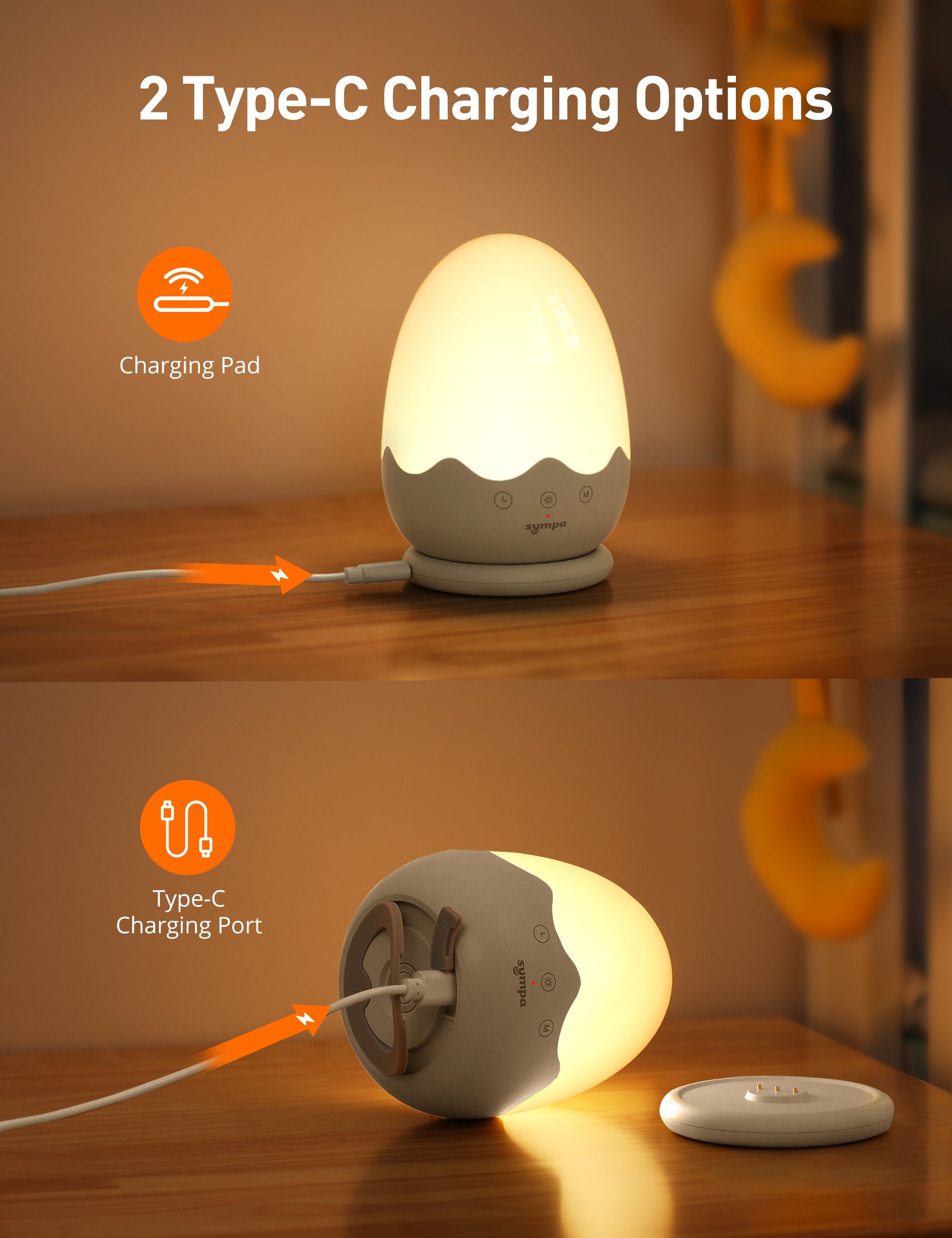 Sympa Night Light Children Breastfeeding Light Baby Dimmable With 3 Color Temperatures And 5 Brightness Levels CL038