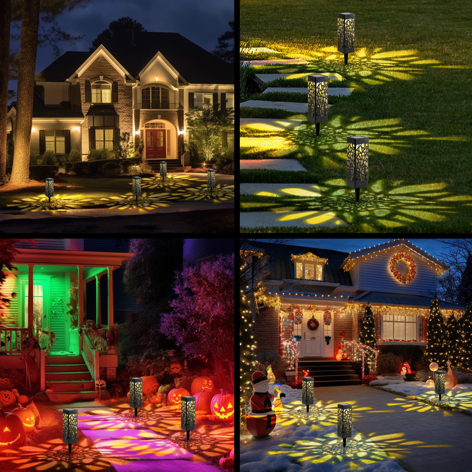 Solar Outdoor Lights, LED Solar Lights Outdoor Waterproof, Retro Hollow Design OL006
